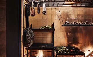 Agnes restaurant in Fortitude Valley, Brisbane Queensland. Photo of kitchen which uses fire only.
