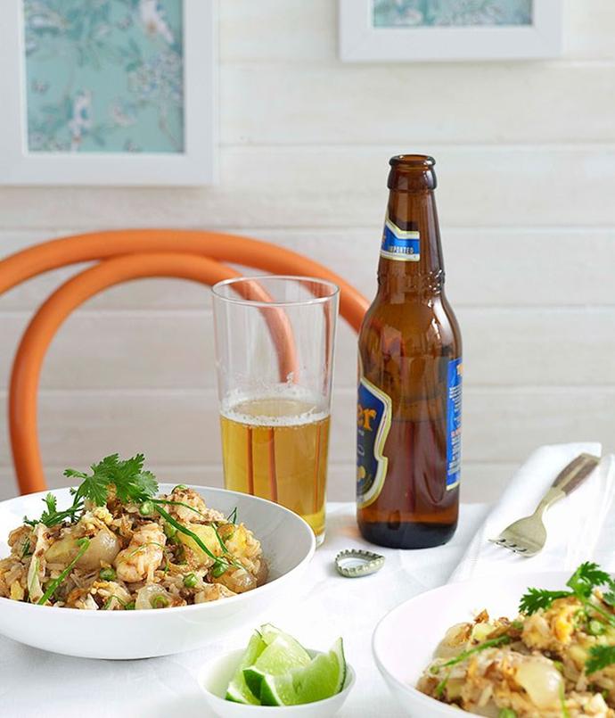 **[Rae's on Watego's fried rice with prawns, pineapple, green onion and coriander](https://www.gourmettraveller.com.au/recipes/chefs-recipes/fried-rice-with-prawns-pineapple-green-onion-and-coriander-8907|target="_blank")**