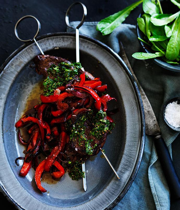 **[Picanha, chimichurri and sweet and sour peppers](https://www.gourmettraveller.com.au/recipes/browse-all/picanha-chimichurri-and-sweet-and-sour-peppers-11872|target="_blank")**