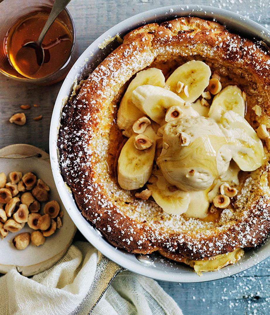 **[Puffed pancake with honey-malt ice-cream and bananas](https://www.gourmettraveller.com.au/recipes/browse-all/puffed-pancake-with-honey-malt-ice-cream-and-bananas-11661|target="_blank"|rel="nofollow")**