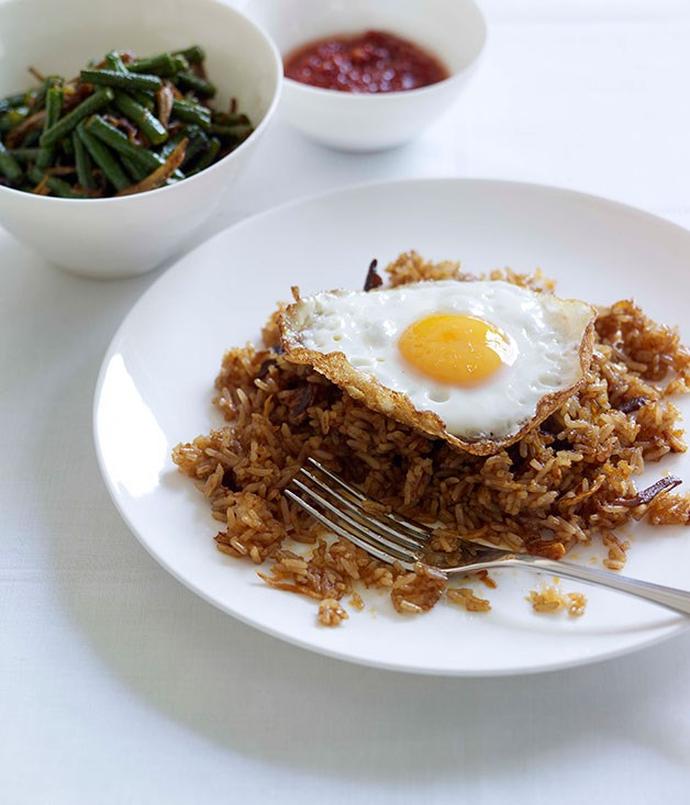 [**Nasi goreng (Indonesian fried rice) with snake bean relish**](https://www.gourmettraveller.com.au/recipes/fast-recipes/indonesian-fried-rice-with-snake-bean-relish-13016|target="_blank")