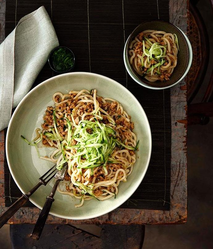 **[Minced pork tossed noodles (Zhajiang mian)](https://www.gourmettraveller.com.au/recipes/chefs-recipes/minced-pork-tossed-noodles-zhajiang-mian-7334|target="_blank"|rel="nofollow")**