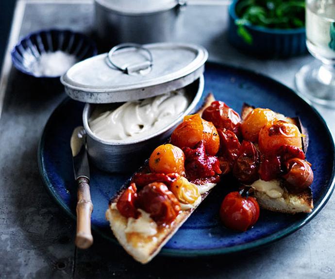 **[Anchoïade toasts with roasted tomatoes and capsicum](https://www.gourmettraveller.com.au/recipes/browse-all/anchoiade-toasts-with-roasted-tomatoes-and-capsicum-12077|target="_blank")**