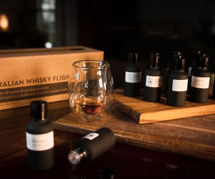 **Australian whisky tasting set, $149 per box at [Hardtofind](https://click.linksynergy.com/deeplink?id=bbwaLgc15mM&mid=42450&u1=gt&murl=https%3A%2F%2Fwww.hardtofind.com.au%2F116633_australian-whisky-tasting-set|target="_blank"|rel="nofollow")**
<br><br>
First released in 2016, this is the sixth iteration of White Possum's trademark whisky-tasting flight, containing 12 samples of Australian whiskies in a matte-black glass sampler bottle, labelled [with the distillery](https://www.gourmettraveller.com.au/lifestyle/entertaining/premium-wine-subscriptions-australia-20597|target="_blank"), whisky name, and a 14-panel tasting booklet. While not technically a subscription, it's the ultimate indulgence in Australian craft whisky.
<br><br>
**[SHOP NOW](https://click.linksynergy.com/deeplink?id=bbwaLgc15mM&mid=42450&u1=gt&murl=https%3A%2F%2Fwww.hardtofind.com.au%2F116633_australian-whisky-tasting-set|target="_blank"|rel="nofollow")**