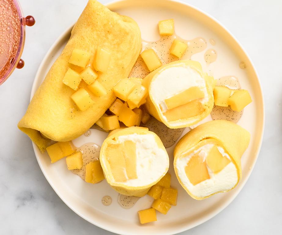 **[Mango pancakes with vanilla syrup](https://www.gourmettraveller.com.au/recipes/fast-recipes/mango-pancakes-21455|target="_blank"|rel="nofollow")**