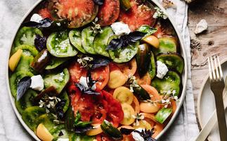 Best tomato recipes for tomato season - heirloom tomato and ricotta salad