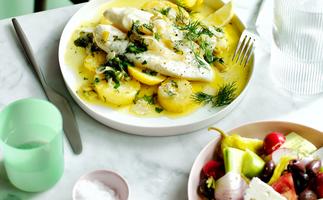 Mediterranean food in Australia - fish and greek salad