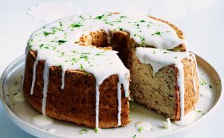 Best lime recipes and recipes with limes. Photo of lime and coconut angel food cake.