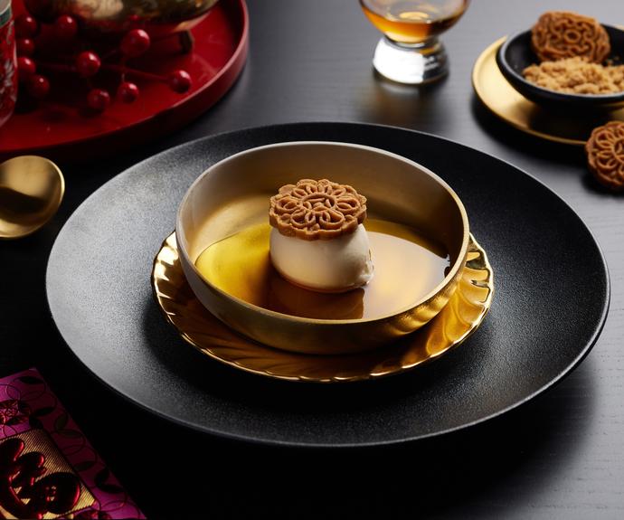 **[Salted egg yolk sablé, cheese custard ice cream and botrytis](https://aurumpoultryco.au/recipes/salted-egg-yolk-sable-cheese-custard-ice-cream-and-botrytis-by-victor-liong/|target="_blank"|rel="nofollow")** 

*Featuring Moorabool Valley Salted Duck Eggs*

Salted egg yolk cookies are a staple Lunar New Year treat for the yolk's symbolic, golden hue. In Liong's delicate dessert, a single salted egg yolk sablé (made with Moorabool Valley salted duck eggs) sits atop an elegant scoop of cheese custard ice-cream. "This is a creative use of salted duck egg, as the rich savouriness makes the sablé irresistible," Liong says. 
<br><br>
Luxurious, elegant, and sweetened by a splash of dessert wine Botrytis Semillon, this is the perfect dish to round out your Lunar New Year feast with joy and good fortune. 
<br><br>
*Brought to you by specialty poultry [Aurum Poultry Co](https://aurumpoultryco.au/|target="_blank"|rel="nofollow").* 
<br><br>
Recipes: Victor Liong / Photos: Bonnie Savage / Styling: Jacqui Erskine