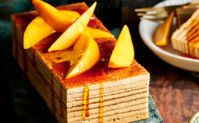 Kek lapis (Indonesian layer cake) recipe with mango and caramel