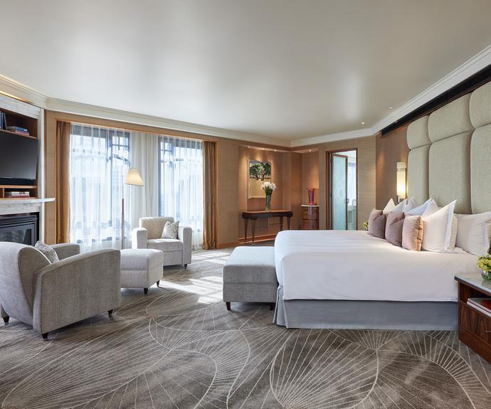 Bedroom in the Presidential Suite at Park Hyatt Melbourne.