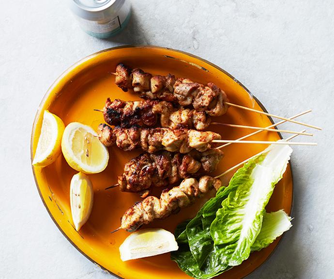 **[Spiced chicken skewers](https://www.gourmettraveller.com.au/recipes/fast-recipes/spiced-chicken-skewers-16827|target="_blank")**