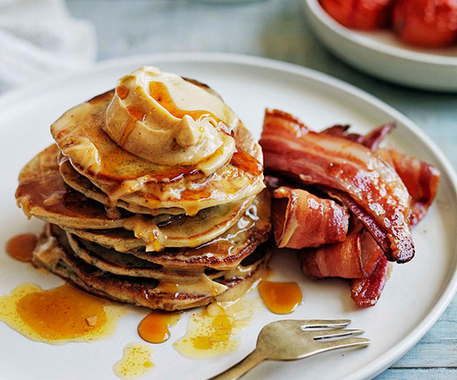 **[Buckwheat pikelets with bacon and maple butter](https://www.gourmettraveller.com.au/recipes/browse-all/buckwheat-pikelets-with-bacon-and-maple-butter-11673|target="_blank"|rel="nofollow")**