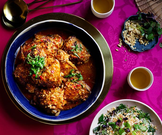 **[Malaysian-style spicy roast chicken (Ayam percik)](https://www.gourmettraveller.com.au/recipes/browse-all/malaysian-spicy-roast-chicken-20669|target="_blank"|rel="nofollow")**