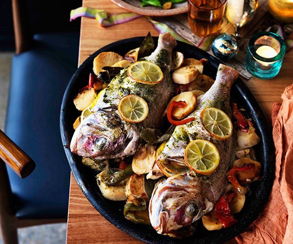 **[Frank Camorra's dorada al fondo con patatas (marinated whole snapper baked on potatoes and peppers)](https://www.gourmettraveller.com.au/recipes/browse-all/marinated-whole-snapper-baked-on-potatoes-and-peppers-dorada-al-fondo-con-patatas-11159|target="_blank")**