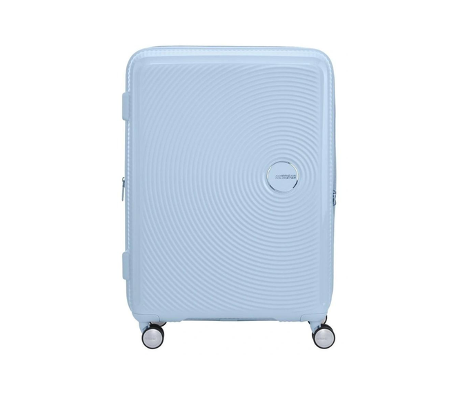 A spacious and sweet medium-sized hard suitcase perfect for domestic travel