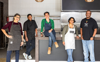 FoodLab Sydney social enterprise alumni in the FoodLab commercial kitchen